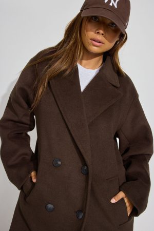 Oversized Long Felted Trench Coat