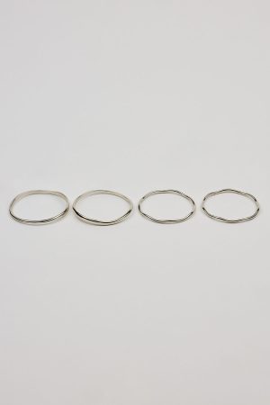 Set of 4 Wavy Bangles