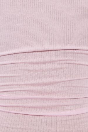 Sheer Ribbed Henley Long Sleeve Top