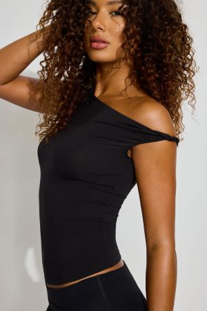 Asymmetric Twisted Short Sleeve Top