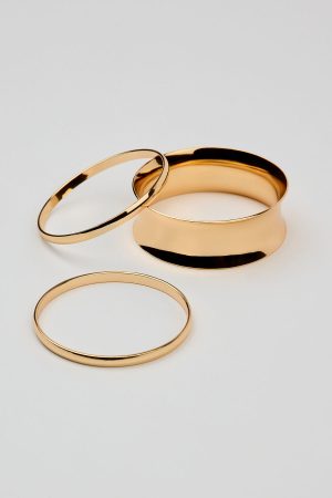 Set of 3 Convex & Wave Bangles
