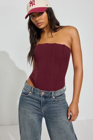 Mesh Longline Tube Corset Top