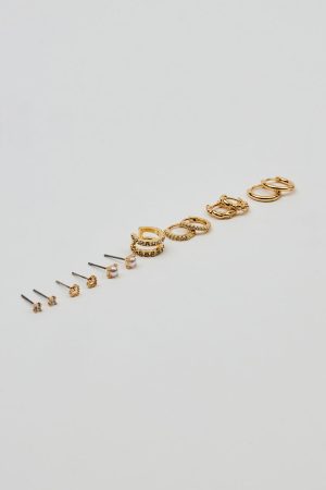 13 Pack of Gem, Hoop & Cuff Earrings