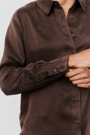 Washable Silk Button Down Top