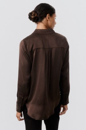 Washable Silk Button Down Top